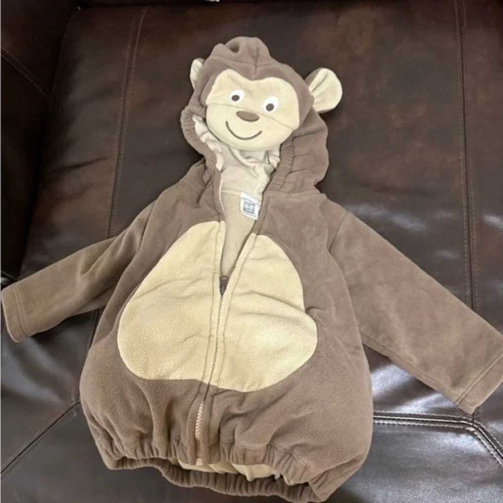 Carters Adorable Brown Monkey jacket or Hoodie or monkey costume for Kids